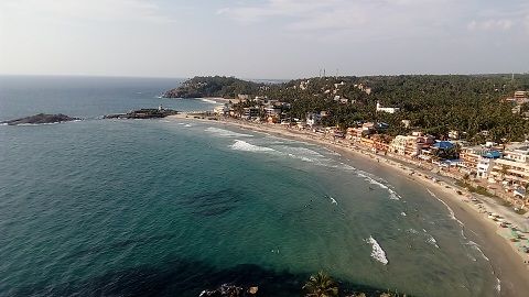 Caption: An awesome view from the top of the 'Light house' , Kovalam beach, Thiruvananthapuram