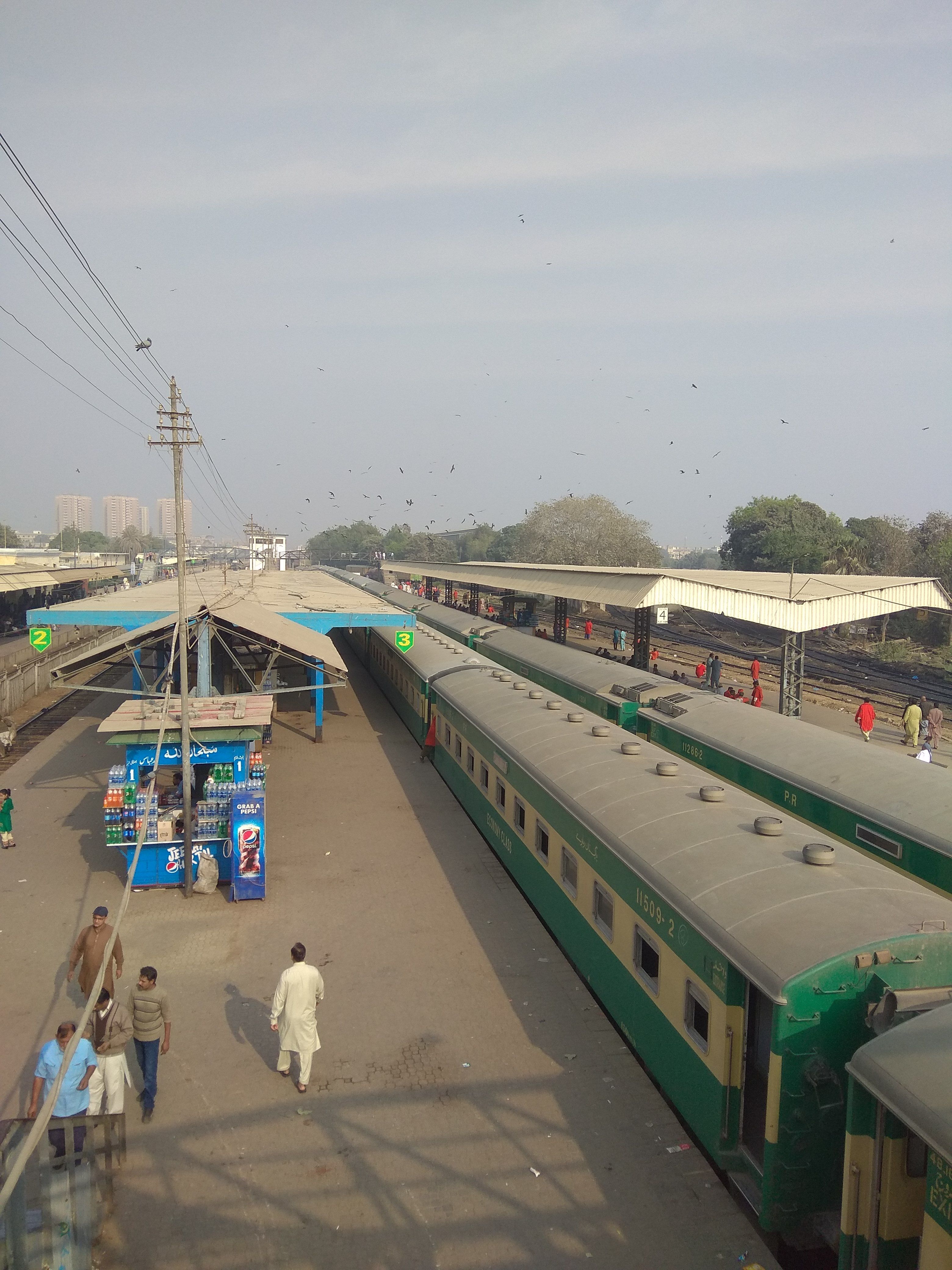 Train at Karachi railway station
