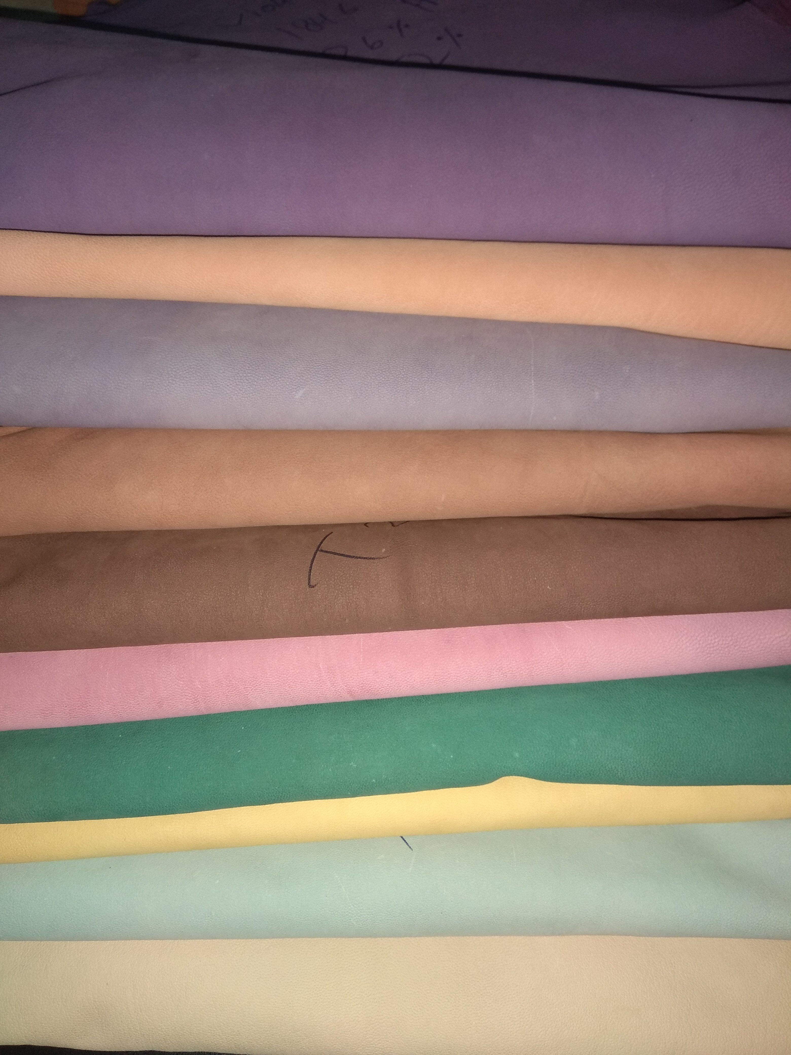 Pile of leather with different colors