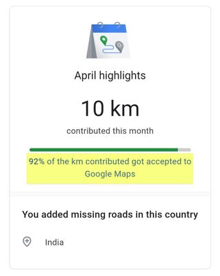 92% of the contribution is accepted by Google Map.