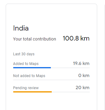 ADDED 100km in India through Road Mapper