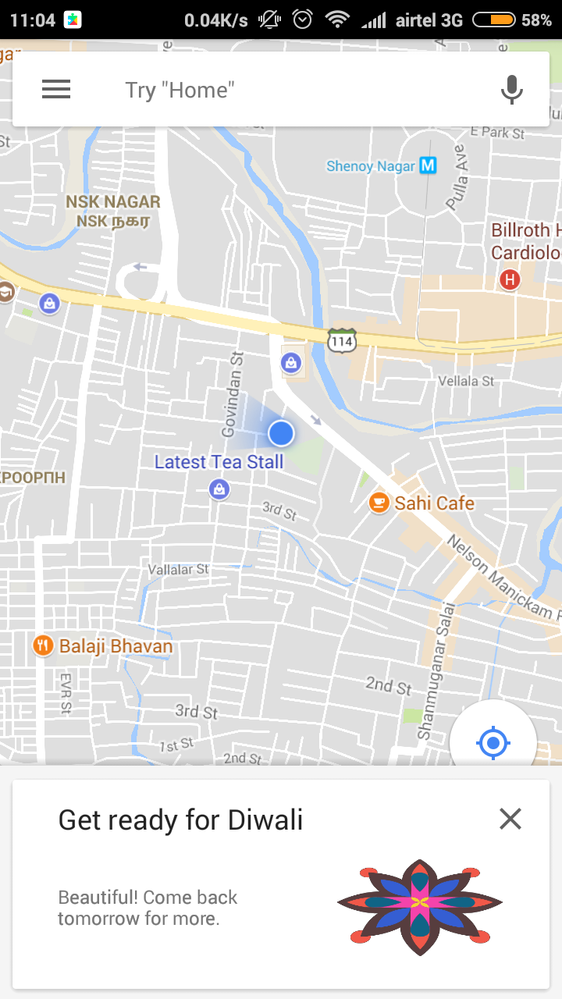 A colourful Rangoli activity on Maps.