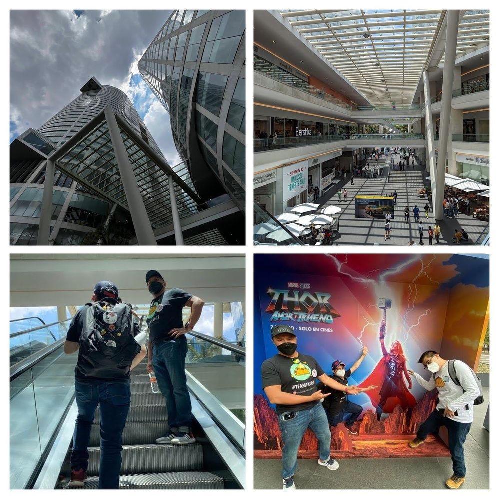 Collage con fotos dentro del  centro comercial Reforma 222