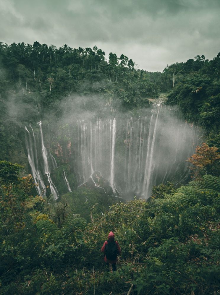 Caption: Tumpak Sewu Waterfall in East Java, Indonesia