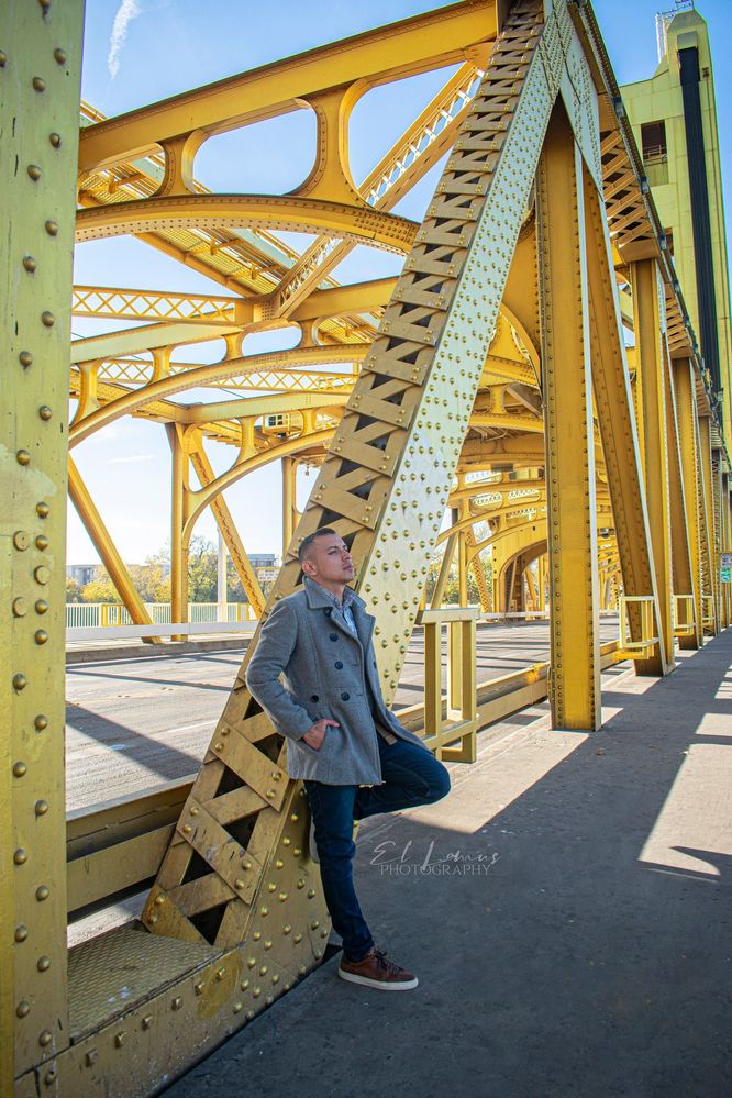 Tower Bridge Painted in all  Golden Color., Sacramento California.