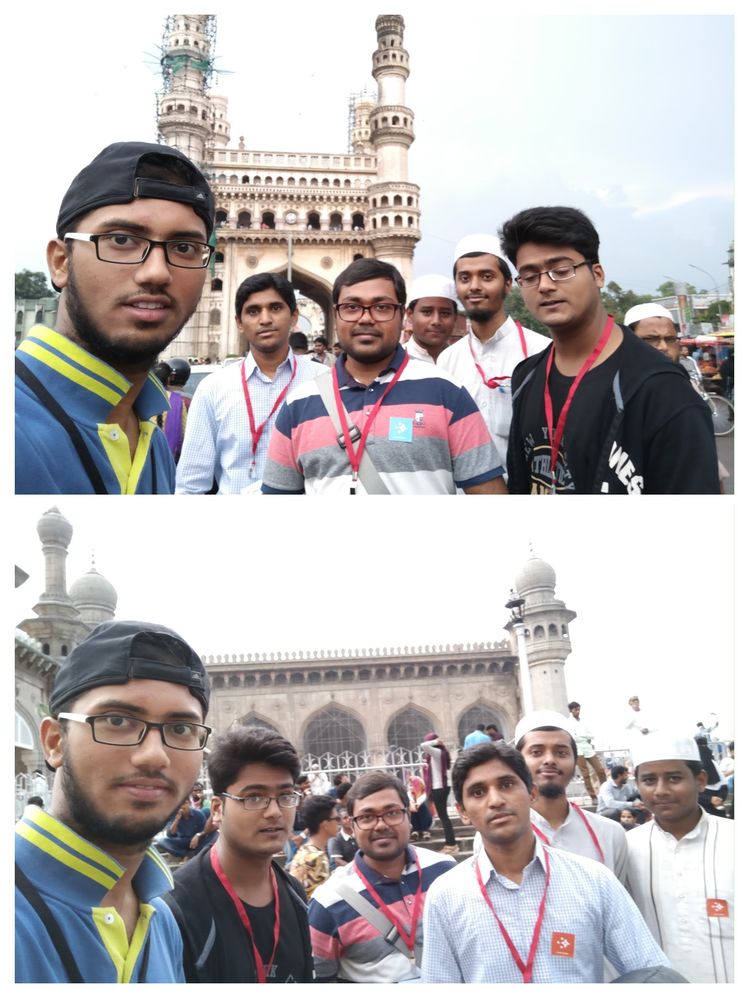 Caption: Hyderabad Local Guides meet at Mecca Masjid, Charminar