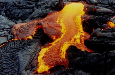 Active Pahoehoe lava flow, Big Island, Hawaii