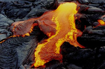 Active Pahoehoe lava flow, Big Island, Hawaii