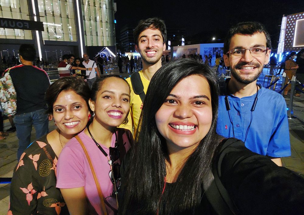 Caption: A photo of Falguni and fellow Local Guides smiling during a meet-up. (Courtesy of Local Guide @FalguniP)