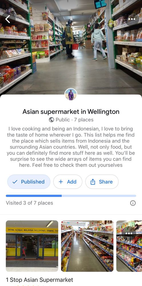 Caption: the screen shot of Asian supermarket in Wellington public list prepared by LG @indahnuria