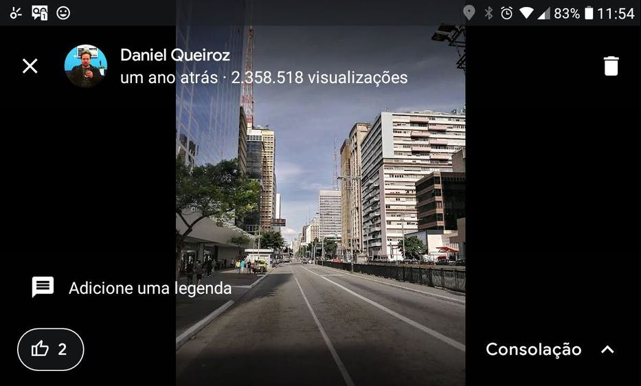 Caption: @DaniQueiroz's Star Photo of Consolação uploaded onto Google Maps on 2021-04-15 and showing star views of 2,358,518 as at 2021-04-15