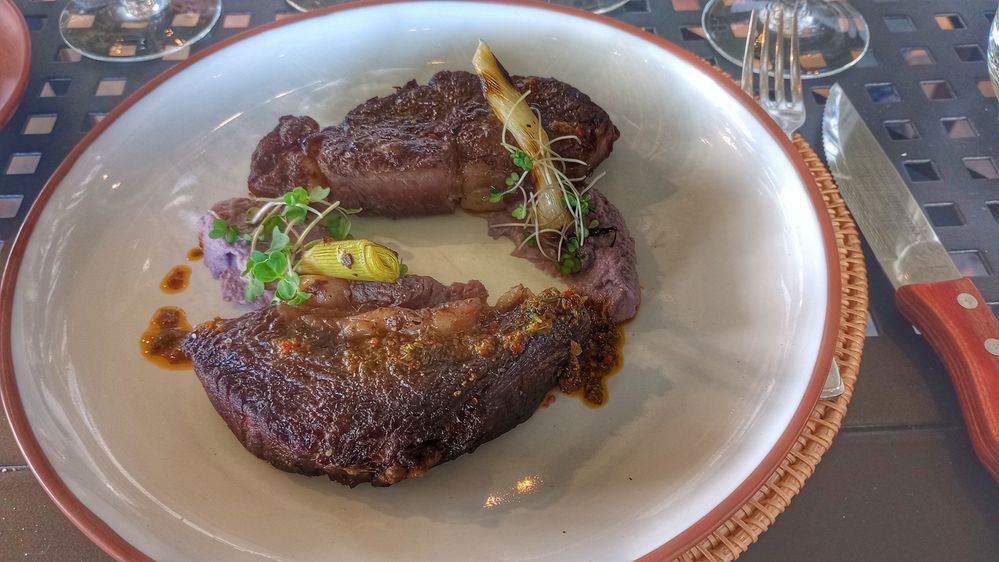 Caption:  Argentinian beef steak eye main course