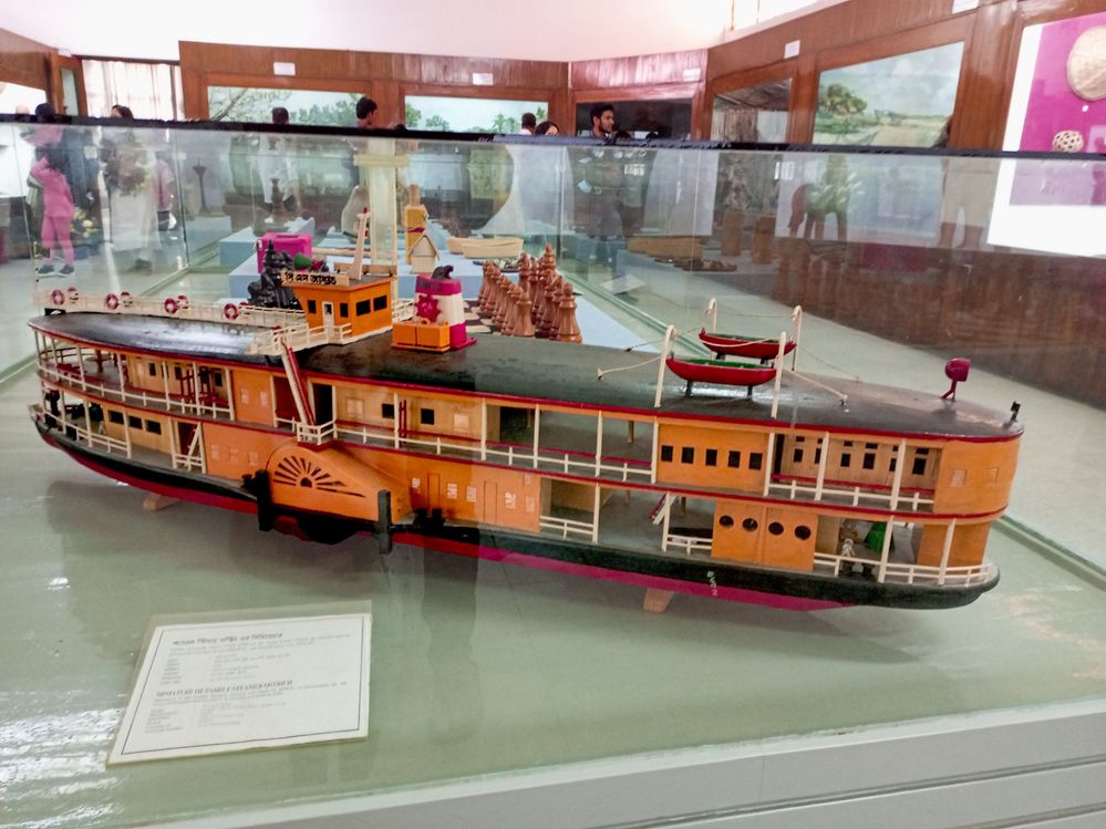 Caption: A photo of a rocket paddle steamer boat model on display at the Bangladesh National Museum. (Local Guide @MukulR)