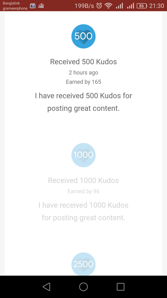 500 kudos received badge