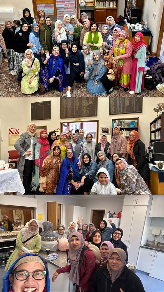 A collage of photos of friends and ladies from Indonesian Moslem Community in Wellington during the Eid al-Adha celebration