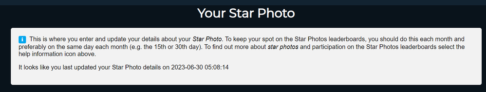 Photo 2: Your Star Photo Guidelines