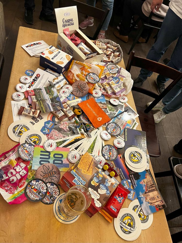 Caption: Picture showing all the gifts brought by many members of the EuroMeetUp 2023