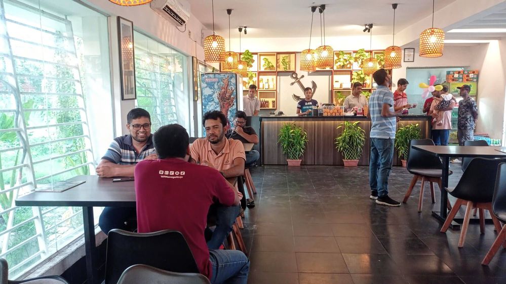 Nongor restaurant, photo contains Zuboraj, Asaduzzaman Raju & Najmul discussing together