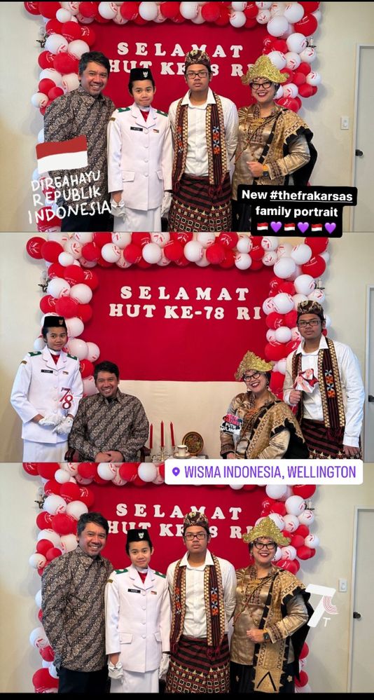 Caption: the Frakarsas family photos with Siger and tapis Lampung
