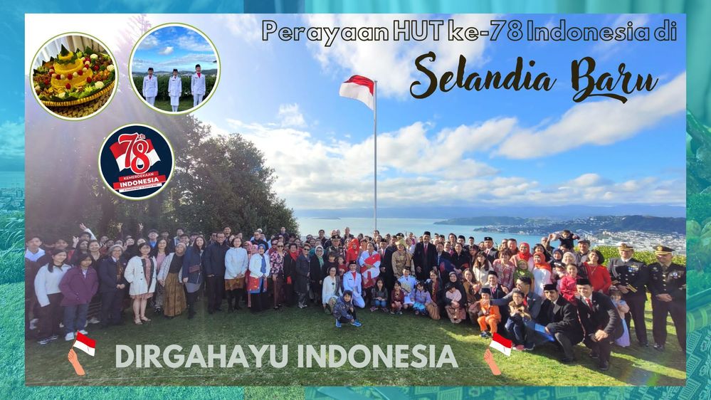 Caption: kumpulan foto Perayaan HUT ke-78 Republik Indonesia di Wellington, Selandia Baru