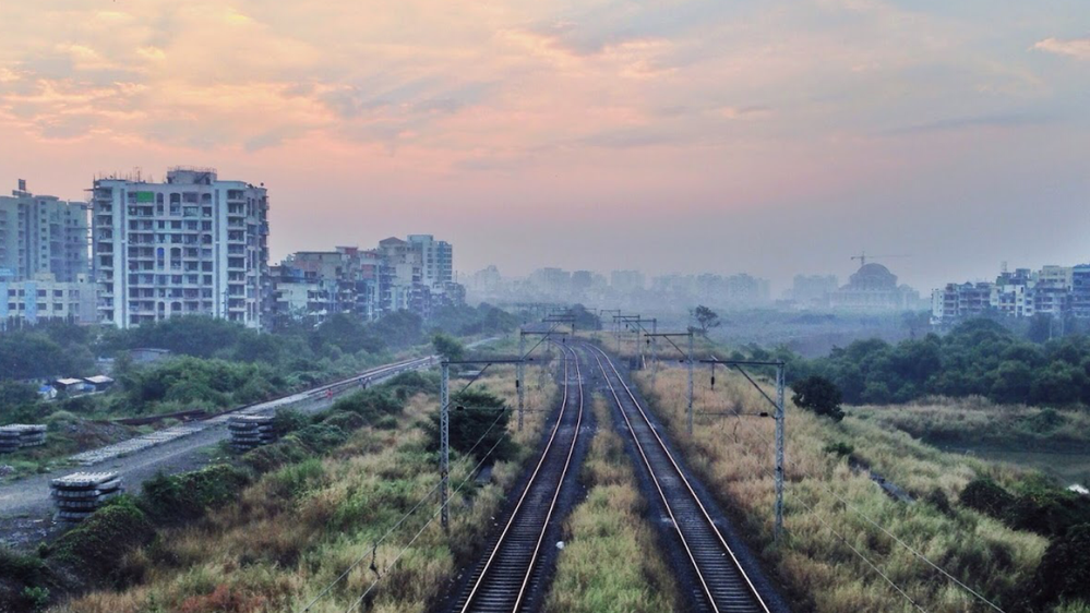 View from seawoods, navi Mumbai rail over bridge, way back in 2013