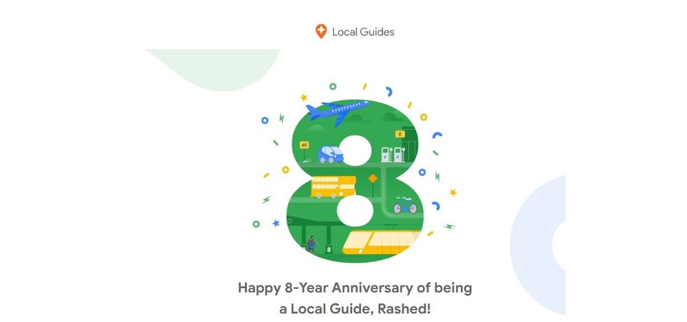 LOCAL GUIDES 8 YEARS ANNIVERSARY BANNER