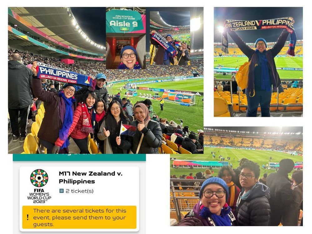 the fun and joy captured during the match between New Zealand and the Philippines at FIFA Women's World Cup 2023, attended by LG @indahnuria and her family
