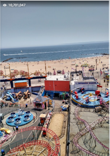 Caption: @JustJake's Star Photo of Luna Park In Coney Island uploaded onto Google Maps on 2021-07-17 and showing star views of 10,701,047 as at 2023-09-28