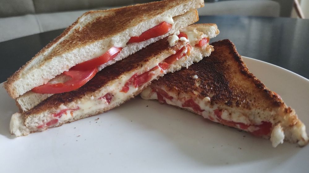 Home Cooking - Double Cheese Tomato Sandwich