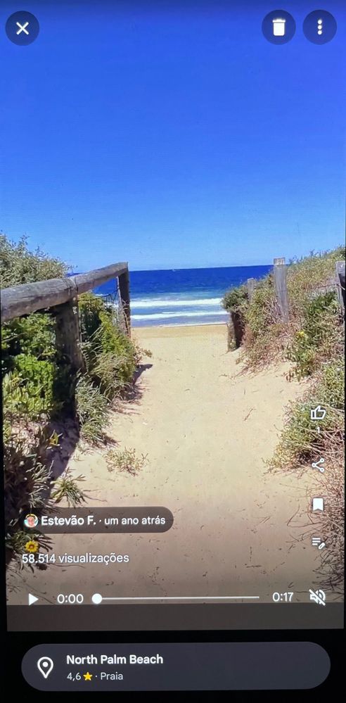 Caption: Star Video by @efcxp of  North Palm Beach uploaded onto Google Maps on 2022-10-01 and showing star views of 58,514 as at 2023-10-30