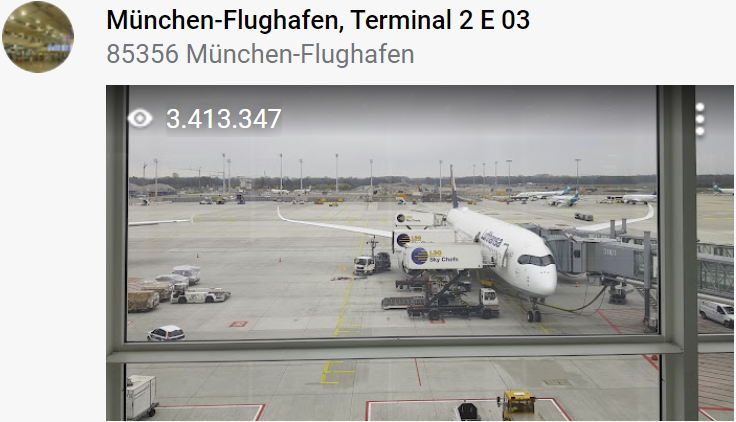 Caption: @LudwigGermany's Star Photo of München-Flughafen, Terminal 2 E 03 uploaded onto Google Maps on 2019-11-15 and showing star views of 3,413,347 as at 2023-12-03