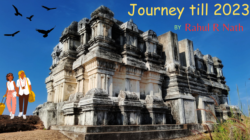 cover image of journey till 2023. monument in the image : Chitharal Rock Jain Temple