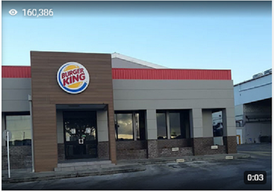 Caption: @tony_b's Star Video of Burger King Warrens uploaded onto Google Maps on 2023-06-10 and showing star views of 160,386 as at 2023-12-28