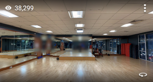 Caption: @nigelfreeney's Star 360 Sphere of Nuffield Health Taunton Fitness & Wellbeing Gym uploaded onto Google Maps on 2019-11-01 and showing star views of 38,299 as at 2023-12-29