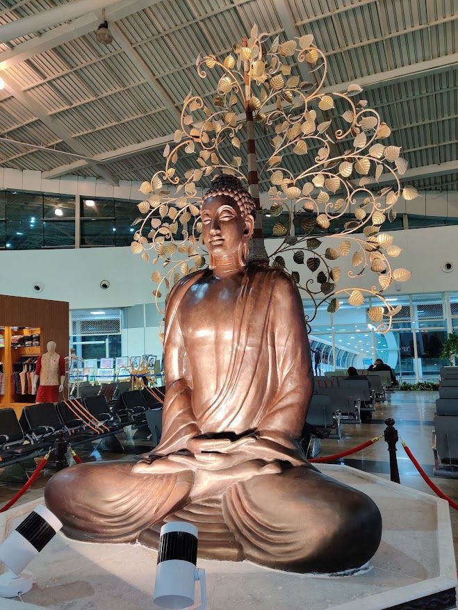 Statue of Gautam Buddha inside the premises of Bhopal Airport