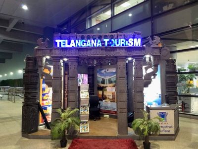 inside view of HYD showing the board of telangana tourism