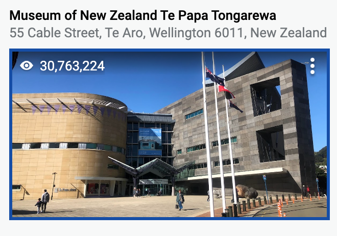 @indahnuria's Star Photo of Museum of New Zealand Te Papa Tongarewa uploaded onto Google Maps on 2022-09-01 and showing star views of 30,762,222 as at 2024-01-15