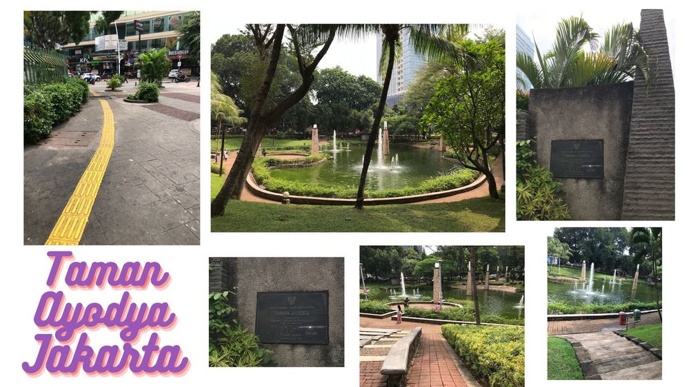 Caption: Collage of photos of Ayodya Park, South Jakarta