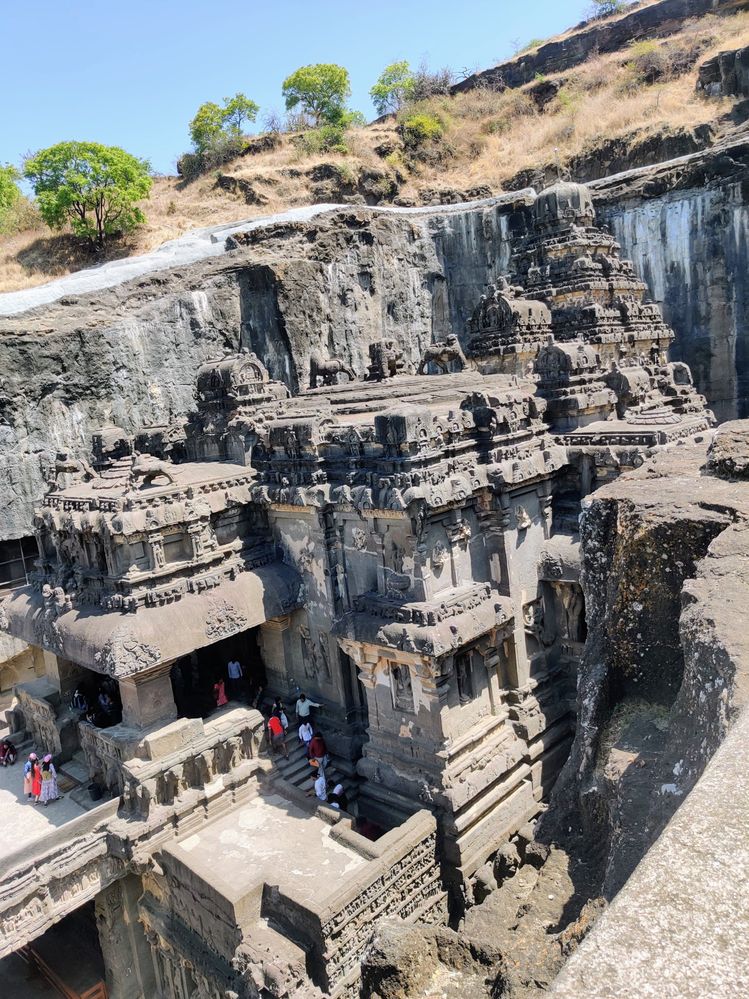 Upside view of Kailasa Temple, photo taken by NandKK