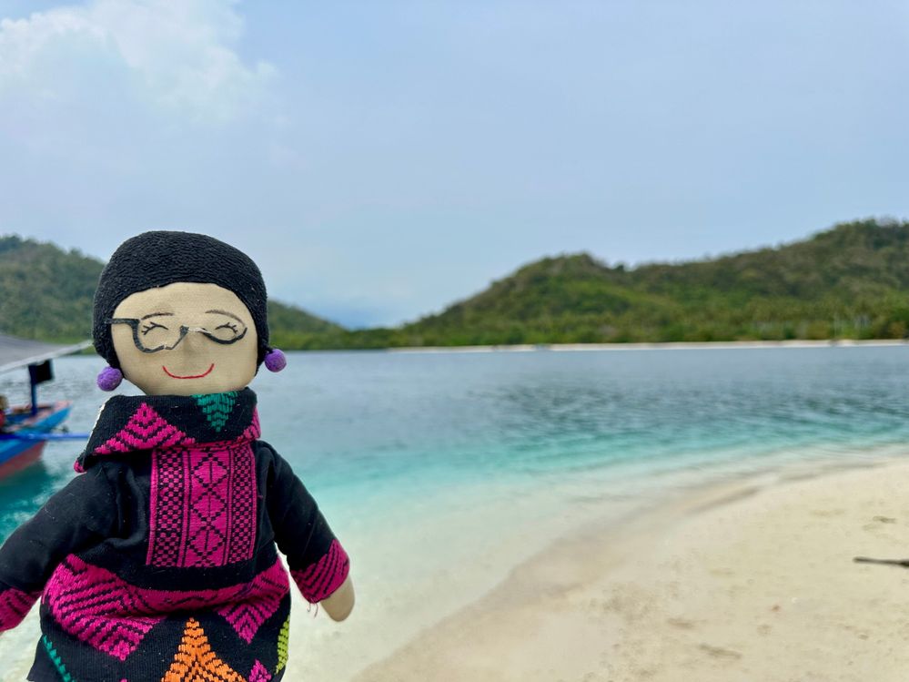 Mini Indah was enjoying Kelagian Lunik Island, Lampung, Indonesia