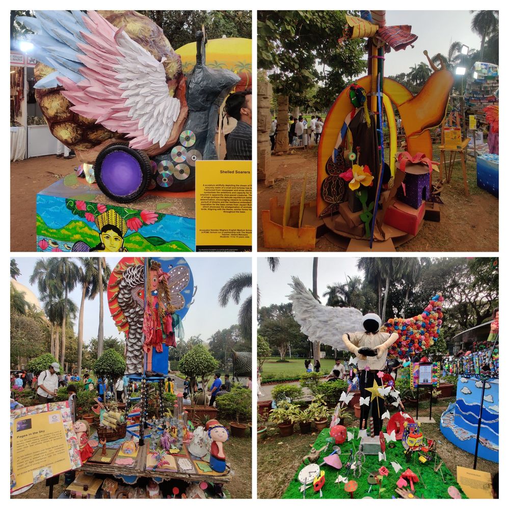 A Collage of images of Arts and sculptures displayed at KGAF, photo by LG @Nandkk