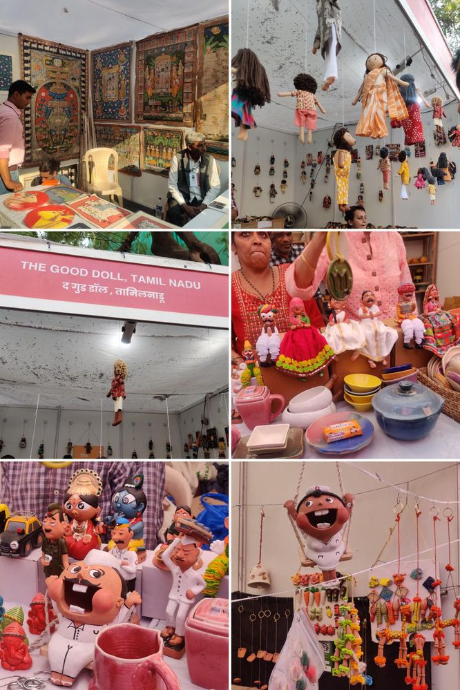 A Collage of images of shops selling various products at KGAF, photo by LG @Nandkk