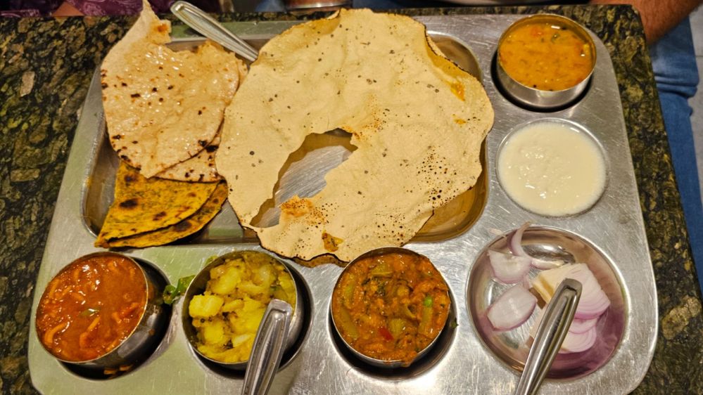 #6 A picture of the veg thali at Patel restaurant.