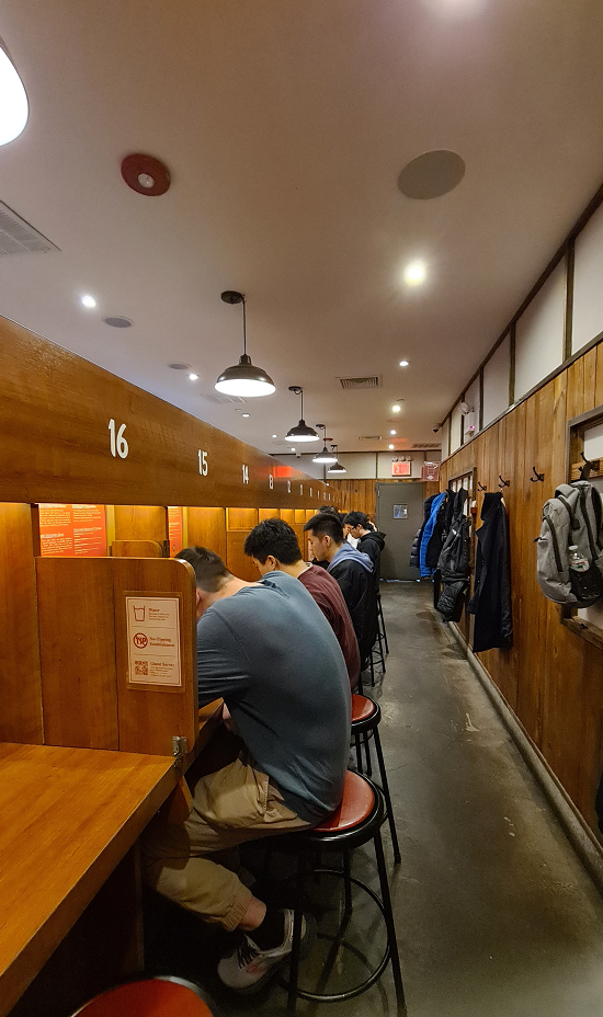 Caption : A photo of the solo seating booths in Ichiran Ramen NY Times Square. (Local Guide @Velvel)