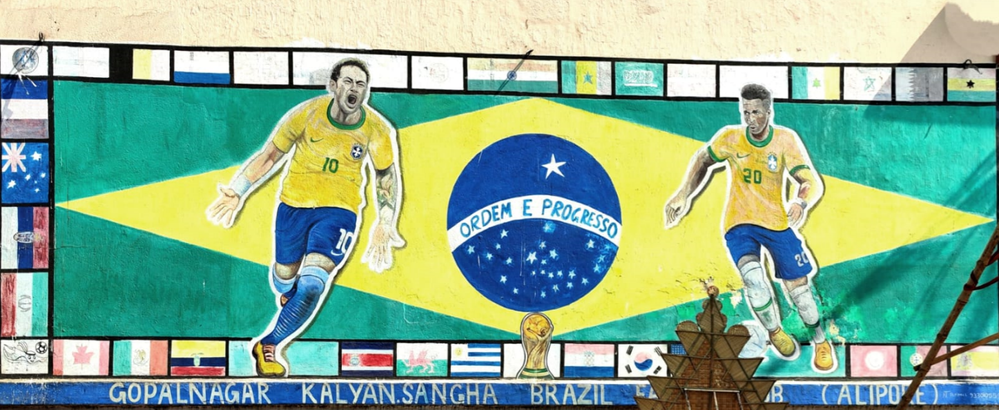 Caption: Painting of Brazil fan Club