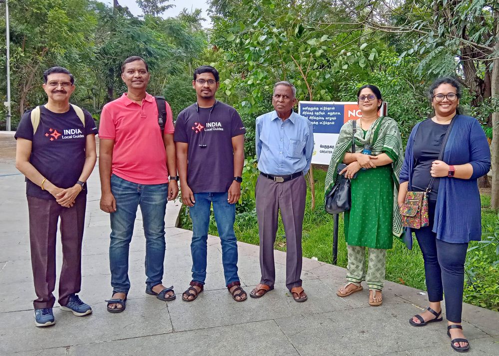 Caption: A photo of TravellerG with fellow Local Guides in Tower Park in Chennai during an accessibility meet-up. (Courtesy of Local Guide @TravellerG)