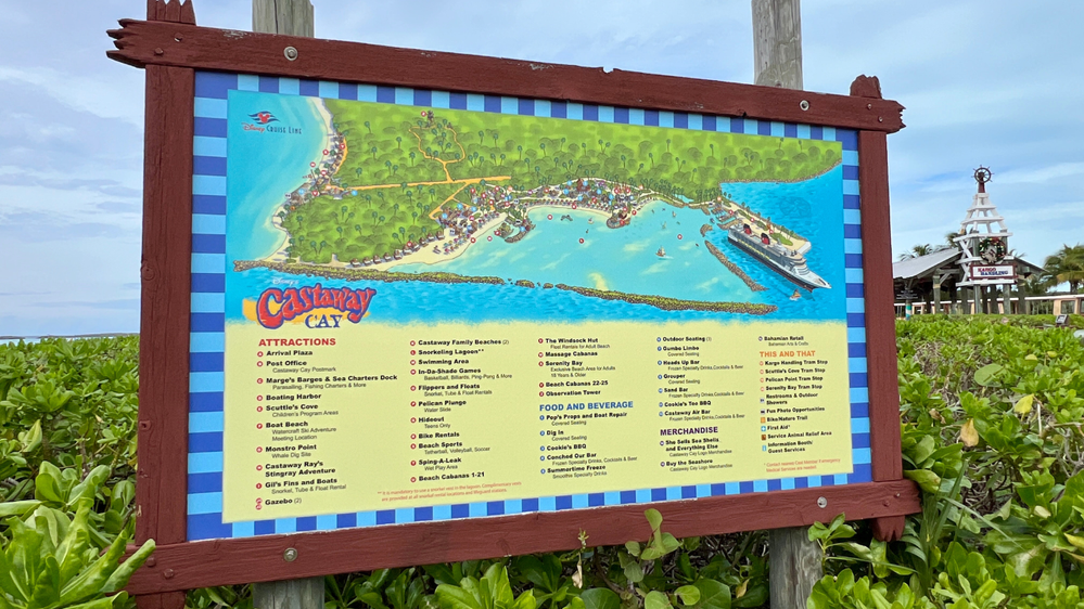 Caption: Castaway Cay map.