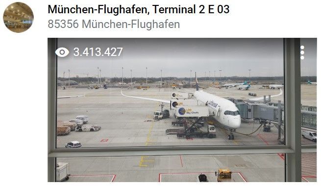 Caption: @LudwigGermany's Star Photo of München-Flughafen, Terminal 2 E 03 uploaded onto Google Maps on 2019-11-15 and showing star views of 3,413,427 as at 2024-03-07