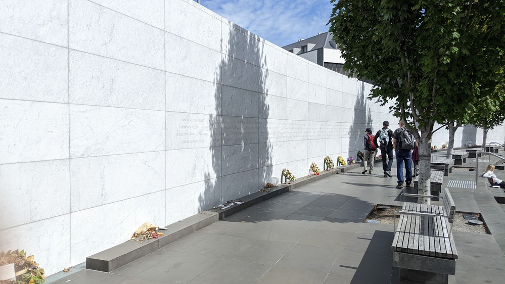 Caption: Memorial Wall at the Canterbury Earthquake National Memorial (LG: @AdamGT)