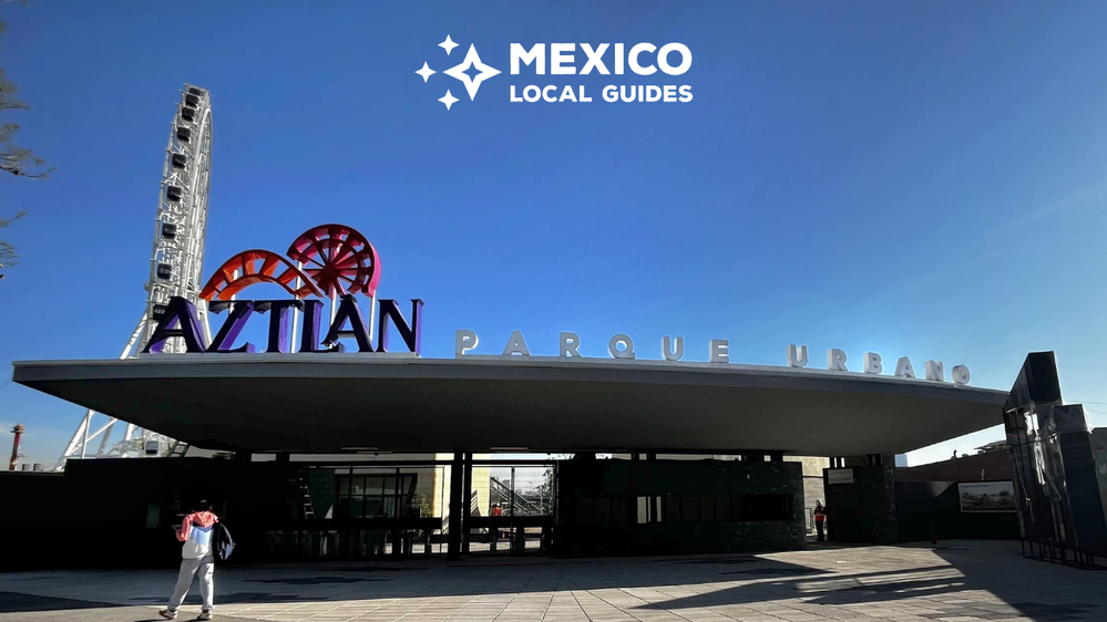 Foto con la entrada con el letrero "Aztlán Parque Urbano" , el logo de Local Gudes México Foto: LightRich